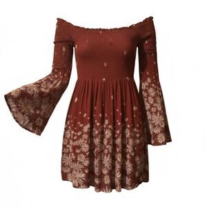 Ecote Off-the-Shoulder Floral Dress – Size Small